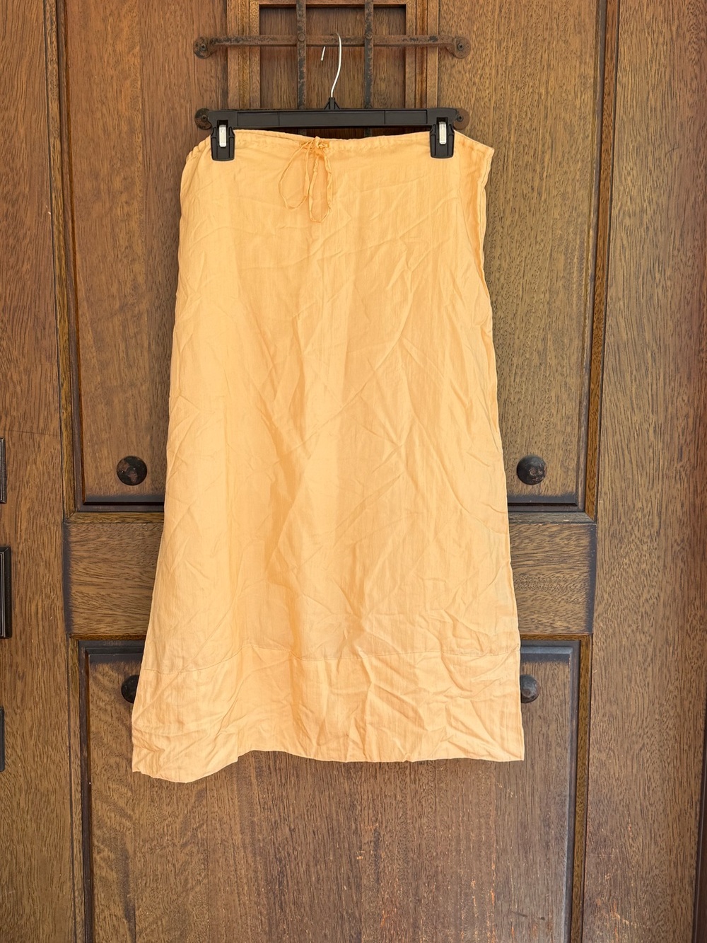 100% silk Women’s Lightweight Midi Skirt light orange Size S